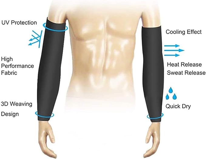 YQXCC 4 Pairs Arm Sleeves, Cooling UV Sun Protection Sports Compression Sleeves for Men Women, Golf Basketball Arm Sleeves