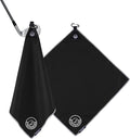 Stripebird - Magnetic Golf Towel (Black) - Microfiber Golf Towel with Built-in Ultra-Strong Neodymium Magnetic Towel - 18" x 18" Golf Bag Towel