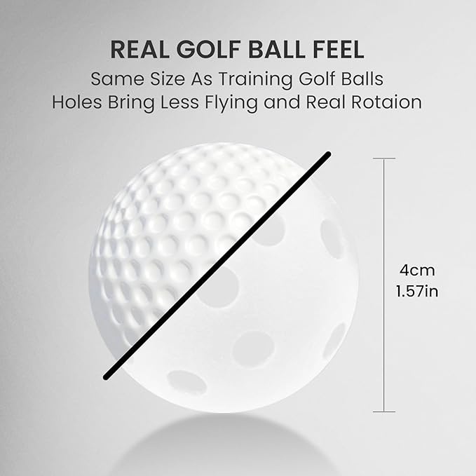 FINGER TEN Golf Practice Balls Plastic Colored Value 12/24/36/50 Pack, Limited Flight Sports Training Ball for Men Women, Indoor Outdoor Driving Range Backyard Use
