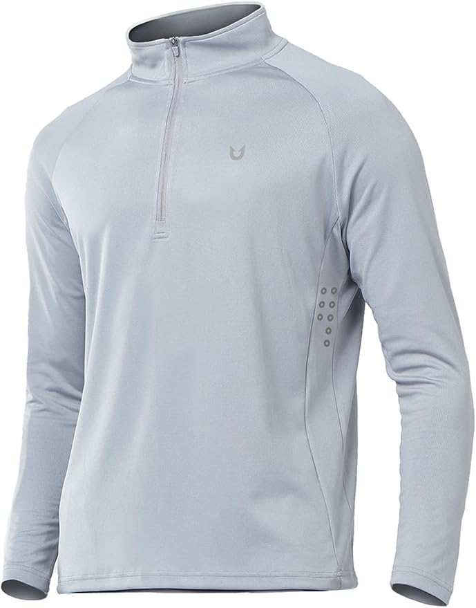 NORTHYARD Quarter Zip Pullover Men Running Shirt Long Sleeve Moisture Wicking Quick Dry Athletic Workout Shirts