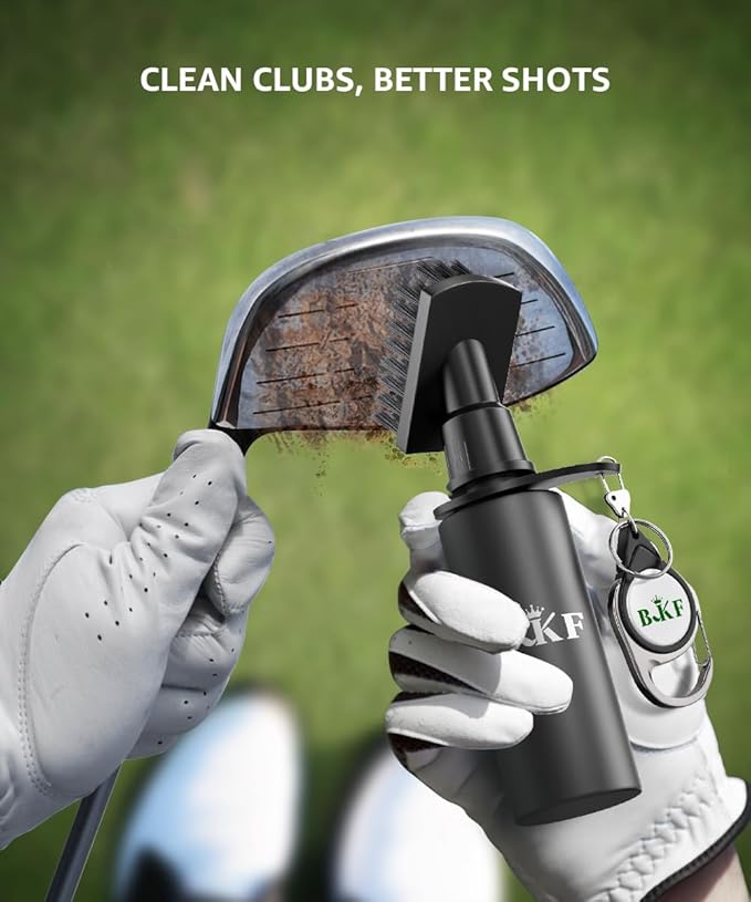 Golf Club Cleaner Brush Anti-Leak Bottle Holds 4.5 Ounces of Water with Gift Box for Club Grooves, Essentials Golf Accessories for Men, Best Golf Gifts for Men/Women (2)
