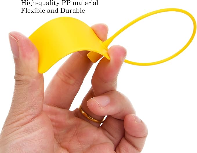50pcs Luggage Tags Plastic Seals Shipping Label Logistics Sign Tie Bag Tag, Sealing Storage Multi Purpose Name ID Tag with Marker for Suitcases, Backpack, Schoolbag, Car Key (Yellow)
