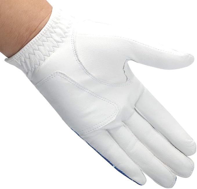 wosofe Golf Gloves Men's Left Hand Cabretta Leather with Score Counter USA Flag White Soft Breathable Professional Mini