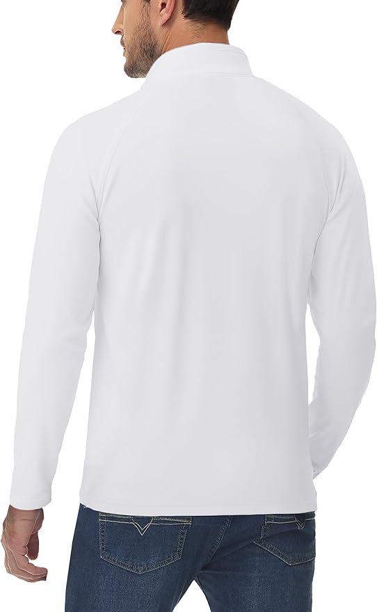 Boladeci Men's Quarter Zip Pullover Premium Fleece Lined Long Sleeve Golf Shirts Warm Hiking Shirts Lightweight Sweatshirts