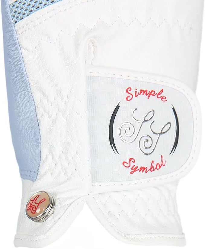 Women's Golf Glove Microfiber with Colorful Cabretta Leather Six Pack(Left is Wear On Left Hands,Right is Wear On Right Hands) Four Colors White/Sky/Orange/Red
