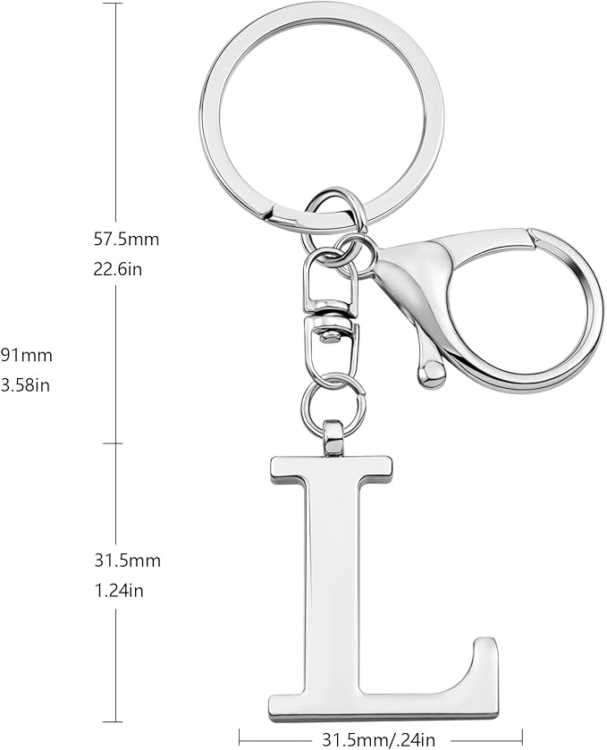 LAXPICOL Gold Letter A-Z Keychain for Women Bag Charms Purse Charms For Handbags Metal Alphabet Initial Letter Keychain