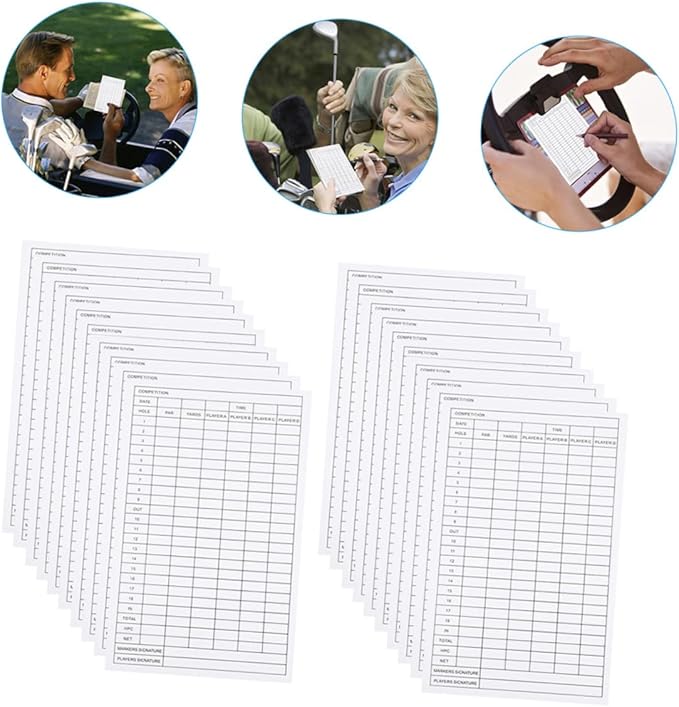 Golf Score Cards Portable Coated Double-Sided Score Sheets for Easy Golf Tracking Essential Course Accessory