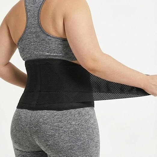 Breathable Mesh Back Brace with Flexible Stays, Ultra-Thin Adjustable Lumbar Support Belt for Men & Women, Immediate Relief for Lower Back Pain & Discomfort, Ideal for Work, Walking & Daily Use (Fits Waist 31.1"-53.15")