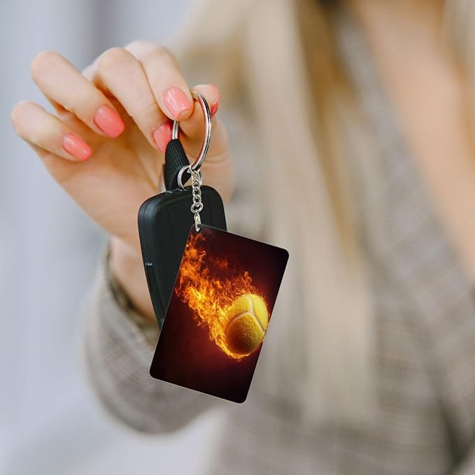 Keychain - Rectangular Acrylic Keychain Daily Key Ring Car Key Fob Holder 2X3 Inch