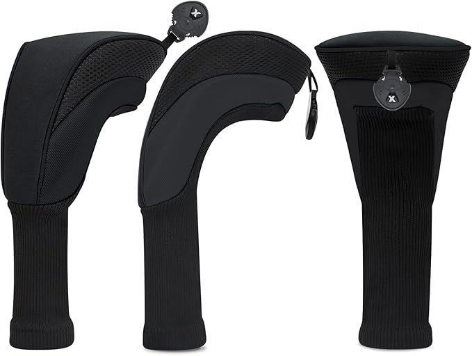 Golf Head Covers for Fairway Woods Driver Hybrids 5 Pieces Nylon Mesh Sports Fan Golf Club Headcovers-Golf Accessories for Men Women.
