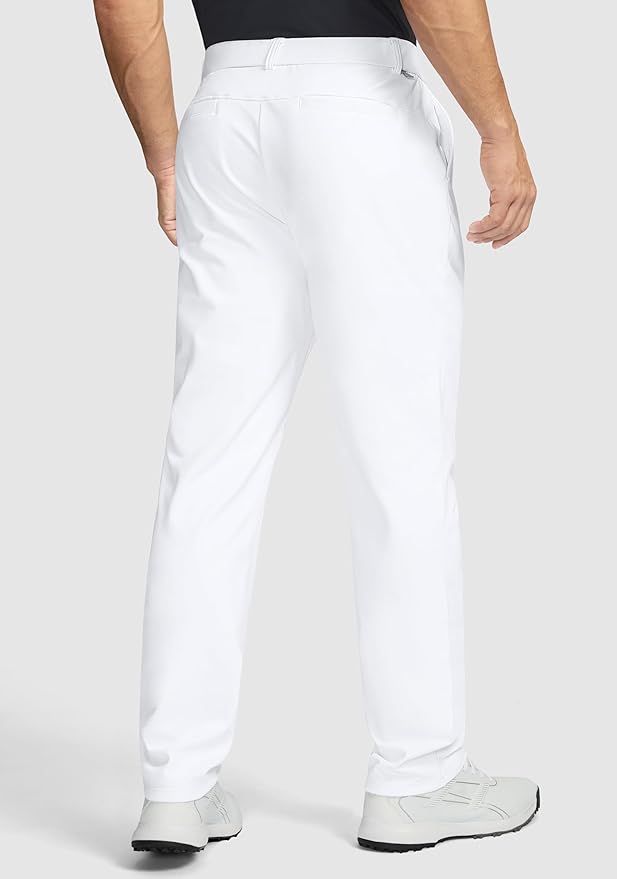 Soothfeel Men's Fleece Lined Pants 30"/32"/34" Golf Work Dress Pants Casual Insulated Warm Winter Trousers with Pockets