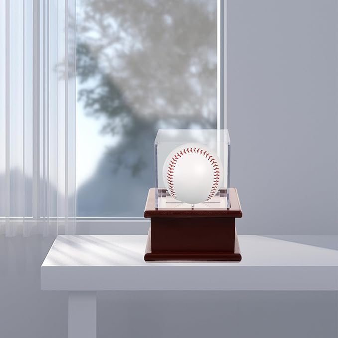 Acrylic Cube Baseball Display Case 8X8X8Cm Dustproof Moisture-Resistant Baseball Holder for Collectibles and Golf Ball Display Storage Box