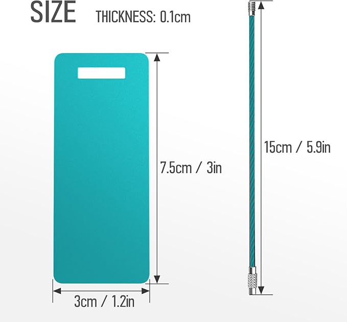 4 Pack Personalized Luggage Tags, Custom Engraved Aluminum Luggage Tags with Your Personalized Text, Waterproof Metal Name Tags With Steel Loop for Bags, Suitcase, Baggage, Backpack (Lake Blue, Small)