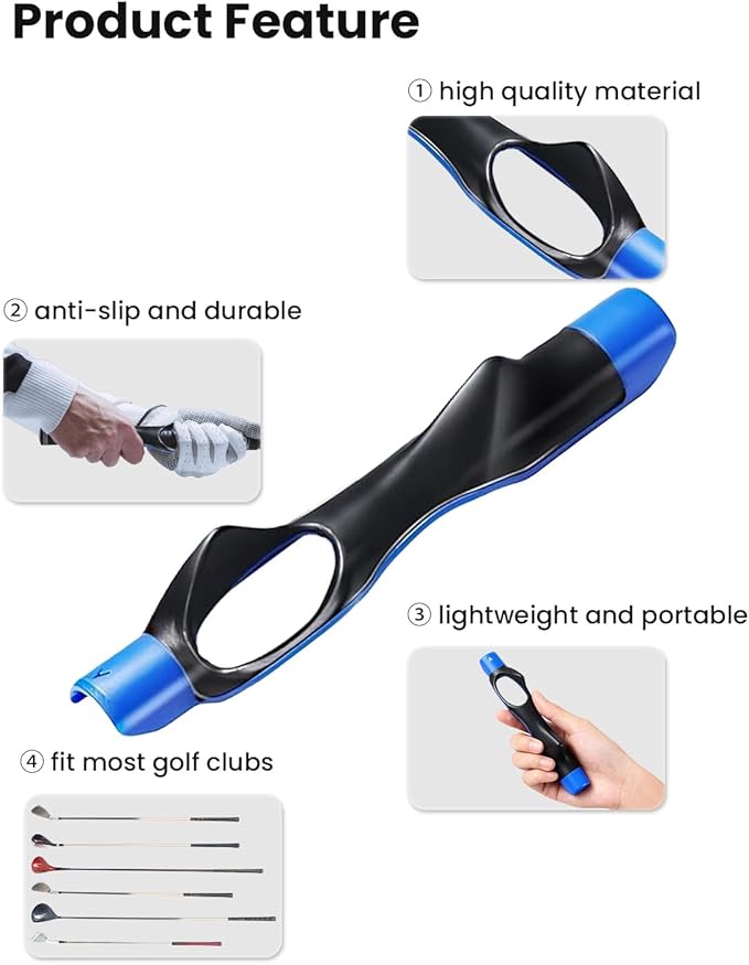 Golf Grip Trainer & Swing Correcting Arm Band, Golf Training Aid Combo- Enhance Grip Strength, Swing Technique and Correct Hand Position