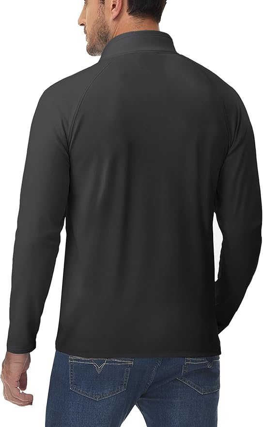 Boladeci Men's Quarter Zip Pullover Premium Fleece Lined Long Sleeve Golf Shirts Warm Hiking Shirts Lightweight Sweatshirts