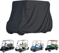 2/4 Passenger Golf Cart Cover for Yamaha EZGO Club Car, 420T Waterproof Polyester with Silver Coating,Waterproof,Dustproof,Windproof,Sunproof，All-Weather Protection (95-48-73-Black)