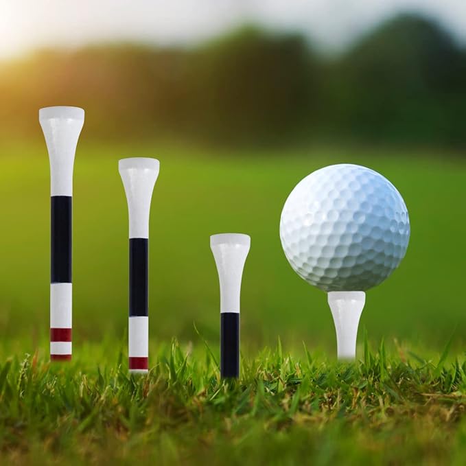 MAZEL Natural Wood/Bamboo Golf Tees 2 3/4 Inch & 3 1/4 Inch,Pack 50 or 120,Reduce Friction & Side Spin,More Stable Golf Tees