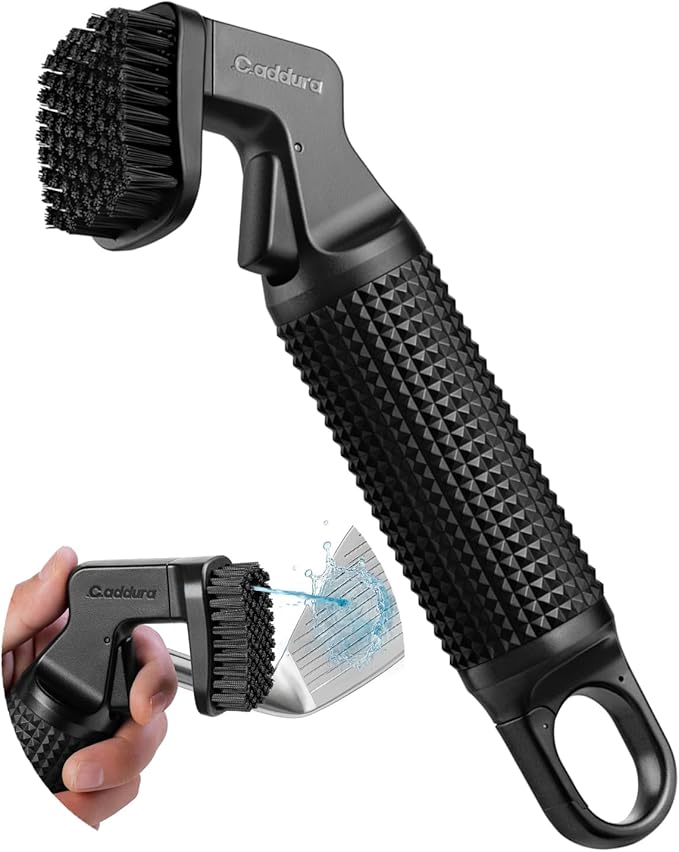 Golf Club Cleaner, Heavy-Duty Nylon Bristle Brush Cleaner with 80ml Spray Bottle, Anti-Leak Design and Ergonomic Grip