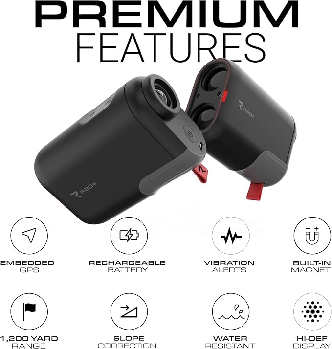 Lazer+ Golf Range Finder, Smart Slope Control, Integrated GPS, Magnetic Mount, 1300 Yards, FBC Distances, 42,000+ Courses Pre Loaded, Find My Device, Pin Lock Assist, Tournament Legal, Waterproof