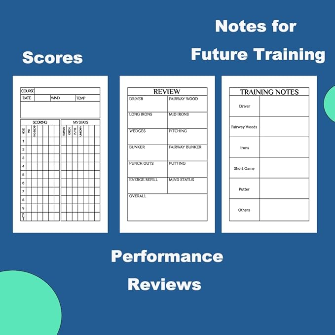 Golf Yardage Book 4-Pack – Waterproof Stone Paper Notebook for Tournament Play, 4"x6.5" Blank Course Map Journal, Fits All Holders – Eco-Friendly, Tear-Resistant, Not Pre-Printed