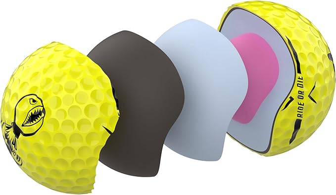 P*ss Missile Distance Golf Balls - 4-Piece Design, Surlyn Cover, High Compression Core - Lower Spin, Better Trajectory for Longer, Straighter Shots