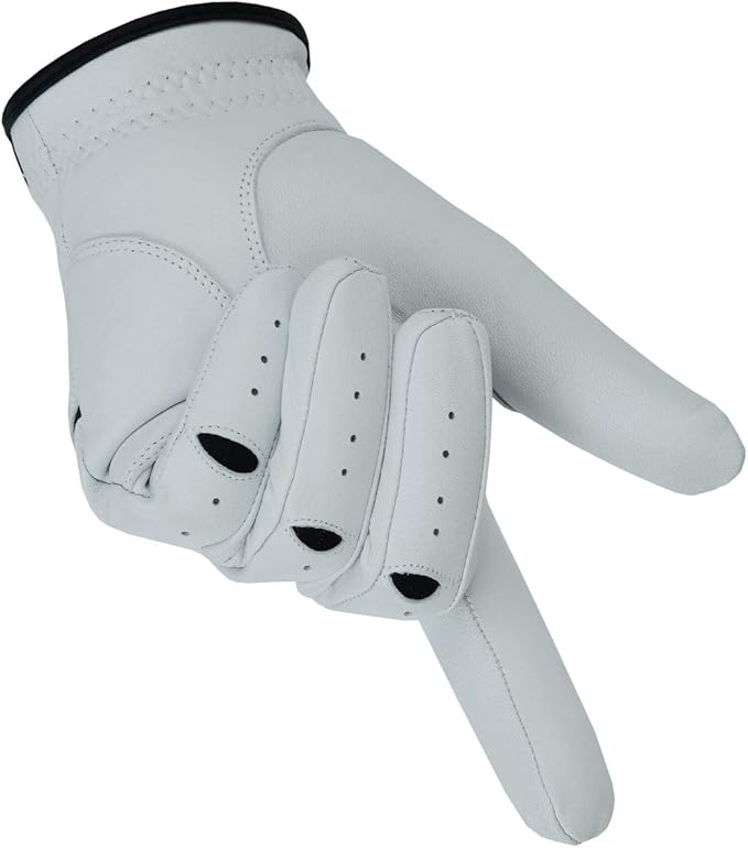 Apical Premium 100% Cabretta Leather Golf Glove for Men – Stable Grip, Soft Feel, Durable Fit – Left Hand Golf Glove for Right-Handed Golfers – Value 3 Pack (Regular Sizes)