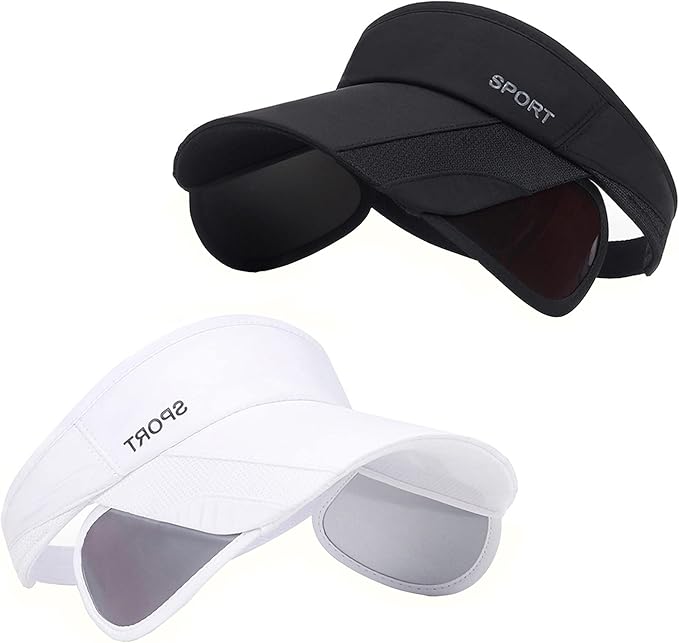 Sun Visor Hat for Women and Men - Retractable Brim Sport Hat, Summer Golf Tennis Running Beach Hat with Ponytail Hole