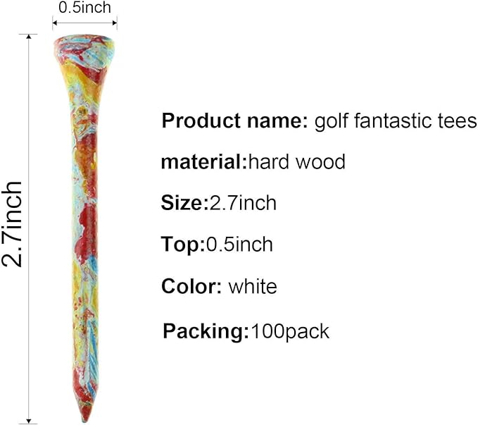 Crestgolf Golf Tee 2-3/4 inch Deluxe Tee Pack of 100