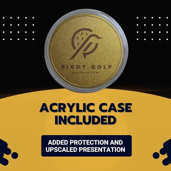 Custom Coin & Golf Ball Marker - Custom Challenge Coin with Colored Picture & Logo Engraving - Personalized Tokens with Acrylic Case - Customizable Photo Token & Markers for Men and Women