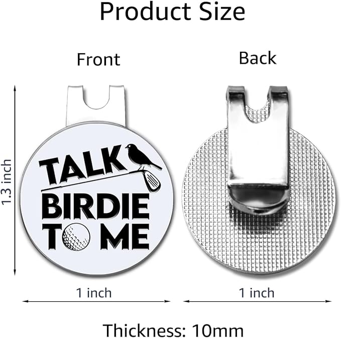 Hafhue Talk Birdie to Me Golf Ball Marker with Magnetic Hat Clip, Funny Golf Accessories and Golf Gifts for Men Women Dad Mom Grandpa, Birthday for Golfer Golf Lover Golf Fan(GM063)