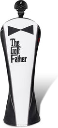 The Golf Father Golf Club Covers, Driver Fairway Hybrid Headcover, Funny Putter Cover Magnetic, Black & White Color Iron Covers,Golf Gifts for Men