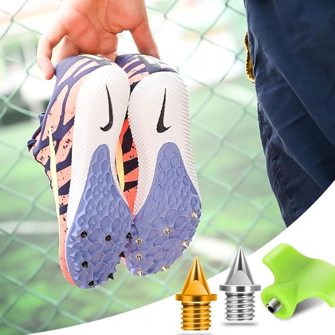 1/4 Inch Carbon Steel Track Spikes, 32 Pieces Lighter Weight Spikes Track Shoes, Each Nail Weighs Only 0.47 Grams, Used for Track and Field Sprinting or Cross Country