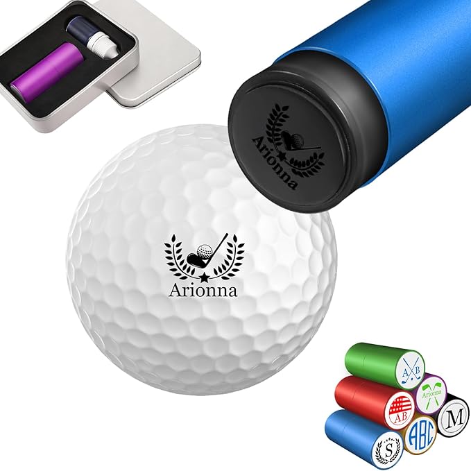 Personalized Golf Ball Stamp Custom Monogrammed Golf Ball Marker Customizable Golf-Balls Stamp Gift for Men & Golfers