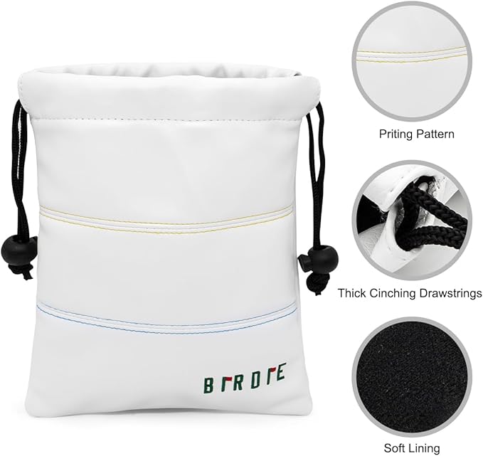 Golf Valuables Pouch, Leather Golf Tee Pouch with Drawstring Closure Golf Ball Tee Handbag Portable Golf Accessories