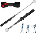 Retractable Golf Swing Trainer – 2025 Golf Gifts with Arm Band,Training Aid for Grip Correction, Swing Click Feedback & Arm Connection,For Right & Left-Handed Golfers,Indoor & Outdoor Practice