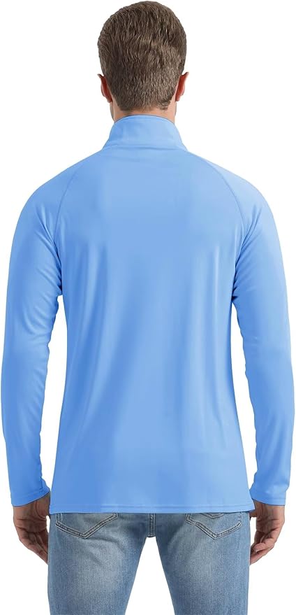 Boladeci Men's UPF 50+ Sun Shirts 1/4 Zip Long Sleeve SPF UV Protection Lightweight Quick Dry Quarter Zip Golf Shirts