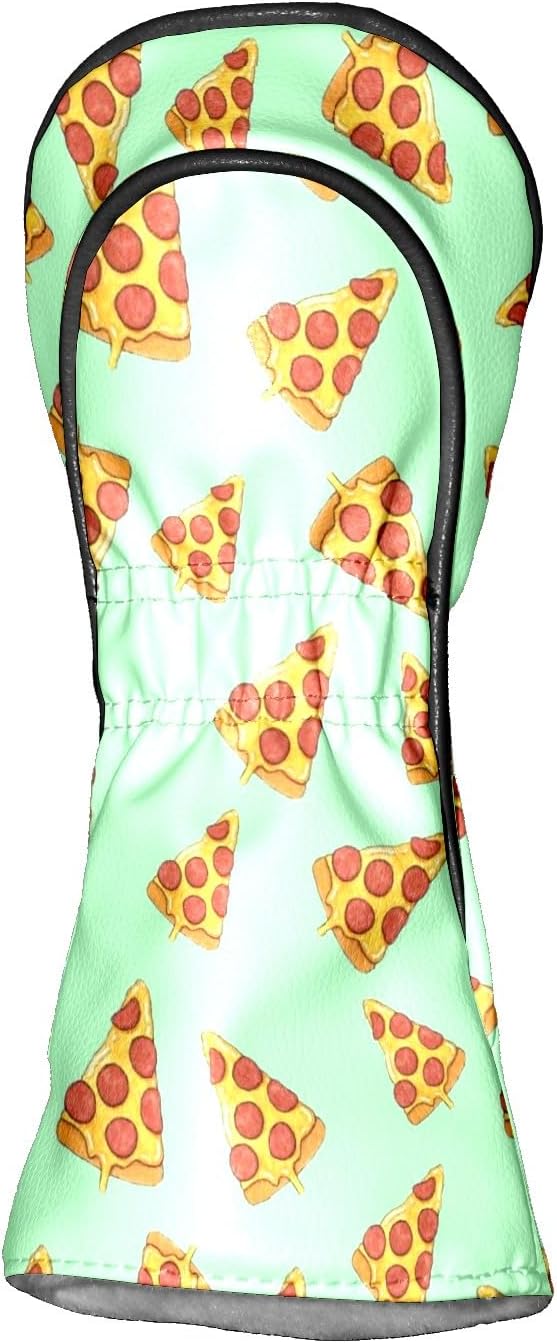 Golf Club Head Cover Waterproof Leather Golf Club Covers for Driver & Fairway Wood, Driver Headcovers It's Always Pizza O'clock!