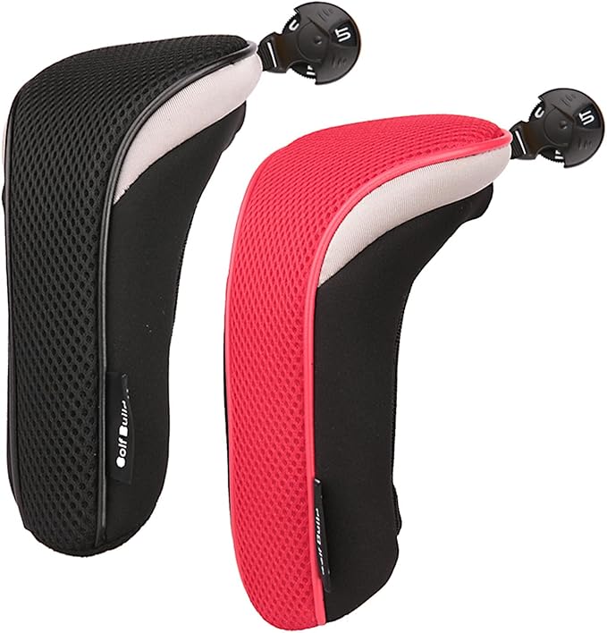 Golf Builder 2pcs/Set Golf Club Hybrid Head Covers Utility UT Cover with Interchangeable Number Tag