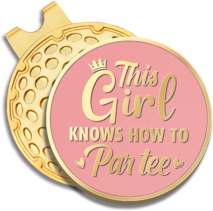 Pink Golfer Ball Marker with Magnetic Hat Clip, Funny Golf Accessories Gifts for Men Women, Novelty Birthday Gifts for Men Women Golfer Fan