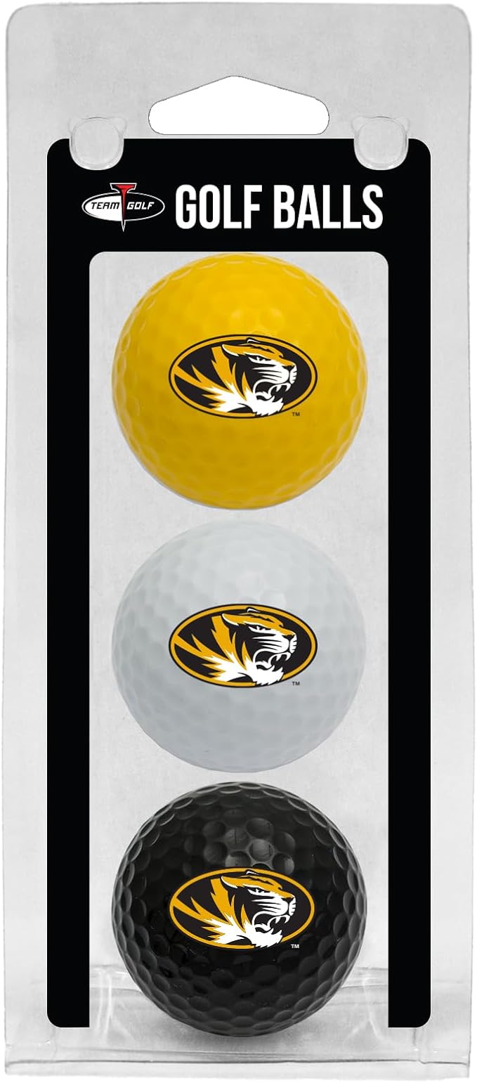 Team Golf NCAA Regulation Size Golf Balls, 3 Pack, Full Color Durable Team Imprint