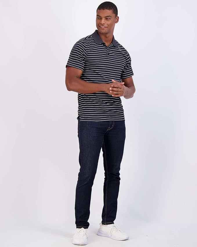 Real Essentials 3 Pack: Men's Quick-Dry Short Sleeve Athletic Performance Polo Shirt (Available in Big & Tall)