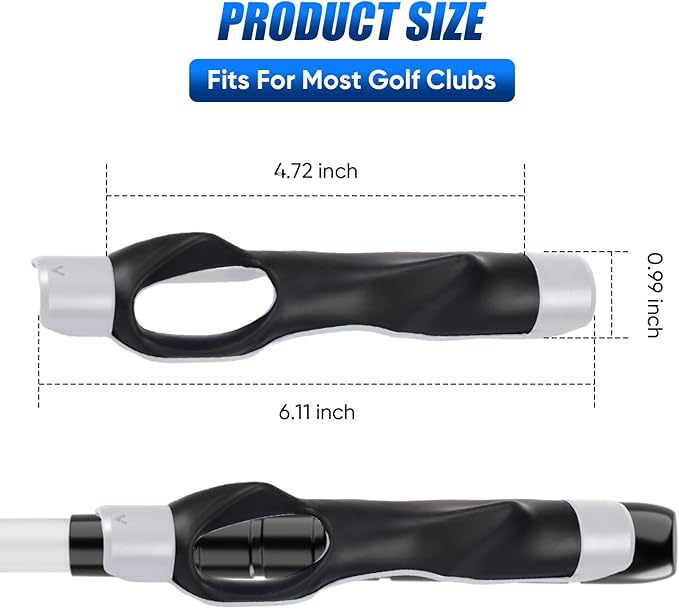 Golf Grip Trainer for Right & Left Hand, Swing Training Aid for Correct Hand Position, Anti-Slip Golf Grip Attachment, Muscle Memory Golf Practice Tool for Beginners & Pros