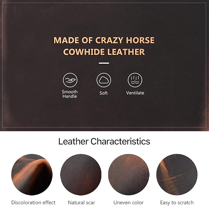 Top Grain Genuine Leather Golf Ball Pouch Holder, Vintage Design, Handmade No Logo, Portable and Holds Up to 3 Balls & 4 Tees, Golf Accessory Gift for Man & Woman