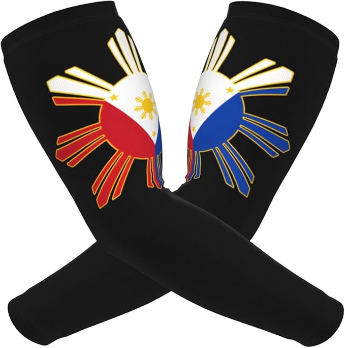 Flag Arm Sleeves Filipino Flag Compression Arm Sleeves for Men Women Tattoo Cover Up Cooling Arm Sleeve 1 Pair