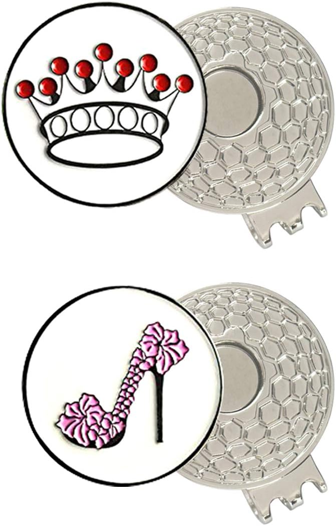 Colorful Golf Ball Markers with Silver Color Golf Hat Clips