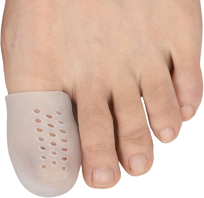 Big Toe Cap 10 Pcs, Breathable Toe Protector Toe Cover Sleeves with Holes, Provides Relief from Corns, Blisters,Reduce Friction(Transparent)