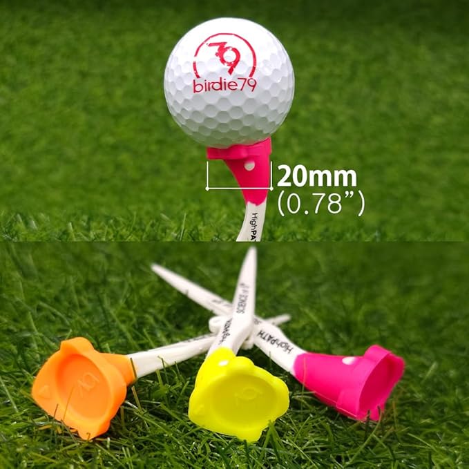 Premium High Path Golf Tee Set - 5° Launch Angle, 9 Pack, Adjustable Height Markers, Reduces Hooks and Slices, High Visibility, Stable 20mm Head