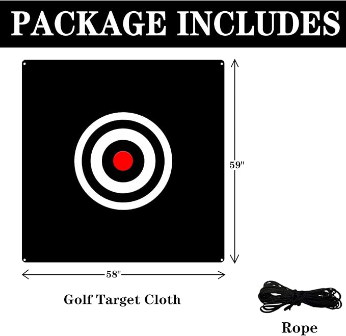 Golf Target Cloth 5' x 5' Golf Hitting Cloth Training Aids Practice Backstop Target for Driving Range Indoor Outdoor
