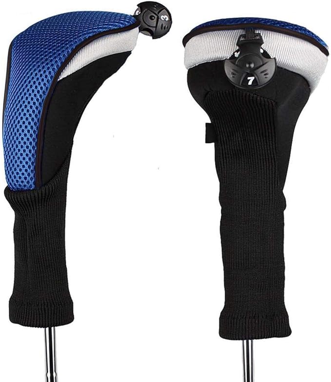 Golf Club Head Covers for Woods and Driver Hybrids Fairway Value Pack Protective Clubs Headcovers with Interchangeable No.Tags 1 3 5