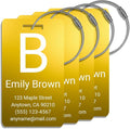 Personalized Luggage Tags for Suitcases 4 Pack – Custom Metal Name Tag for Travel, Golf Bag, and Baggage – Durable Aluminum Luggage Name Tags (Gold, Vertical)